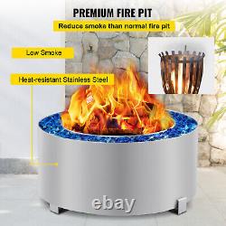 VEVOR Poêle Bonfire Fire Pit en acier inoxydable de 27 pouces pour une cheminée extérieure sans fumée.