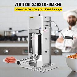 VEVOR Remplisseur de saucisses 15L Machine à fabriquer de la viande en acier inoxydable 33LB 2 vitesses