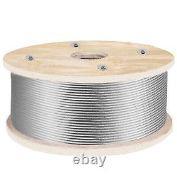 VEVOR T316 500ft Câble en acier inoxydable pour corde de fil, 3/16, Garde-corps à câble 1x19