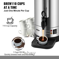 VEVOR Urne à café commerciale en acier inoxydable Distributeur de café à infusion rapide 50-110 tasses