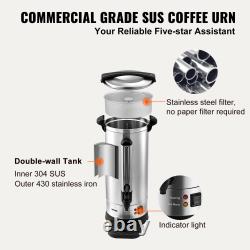 VEVOR Urne à café commerciale en acier inoxydable Distributeur de café à infusion rapide 50-110 tasses